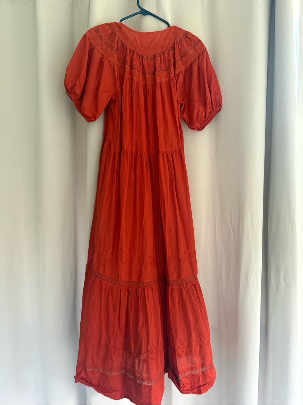The GREAT. Burnt Orange Embroidered Maxi Dress | Size 2 (medium) - Picture 5 of 6
